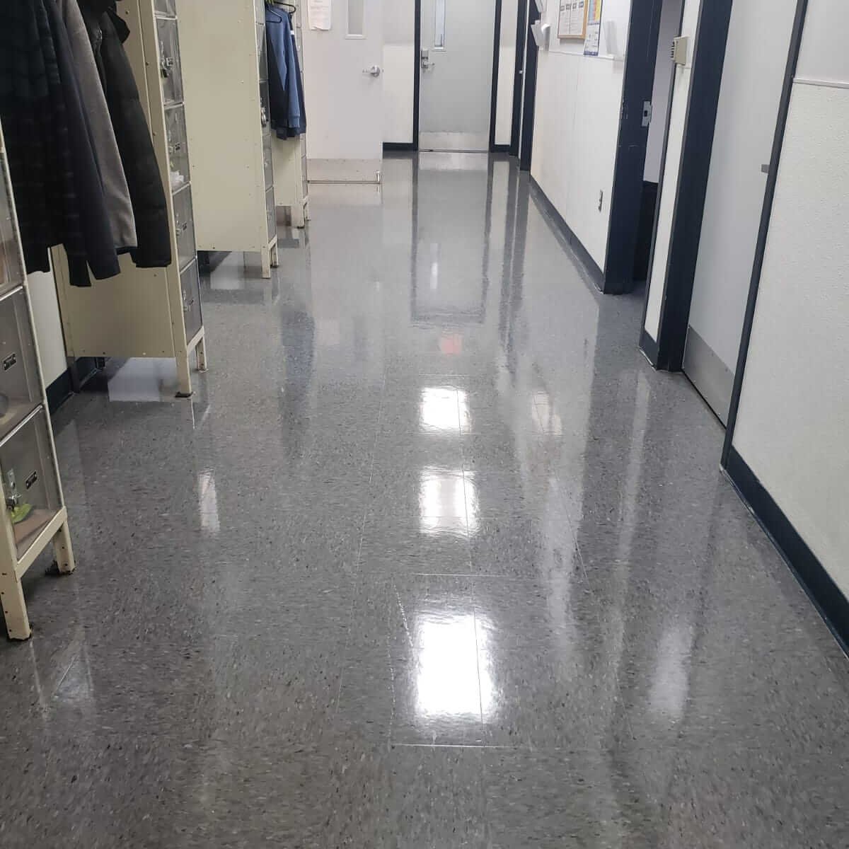 Floor stripping & waxing after